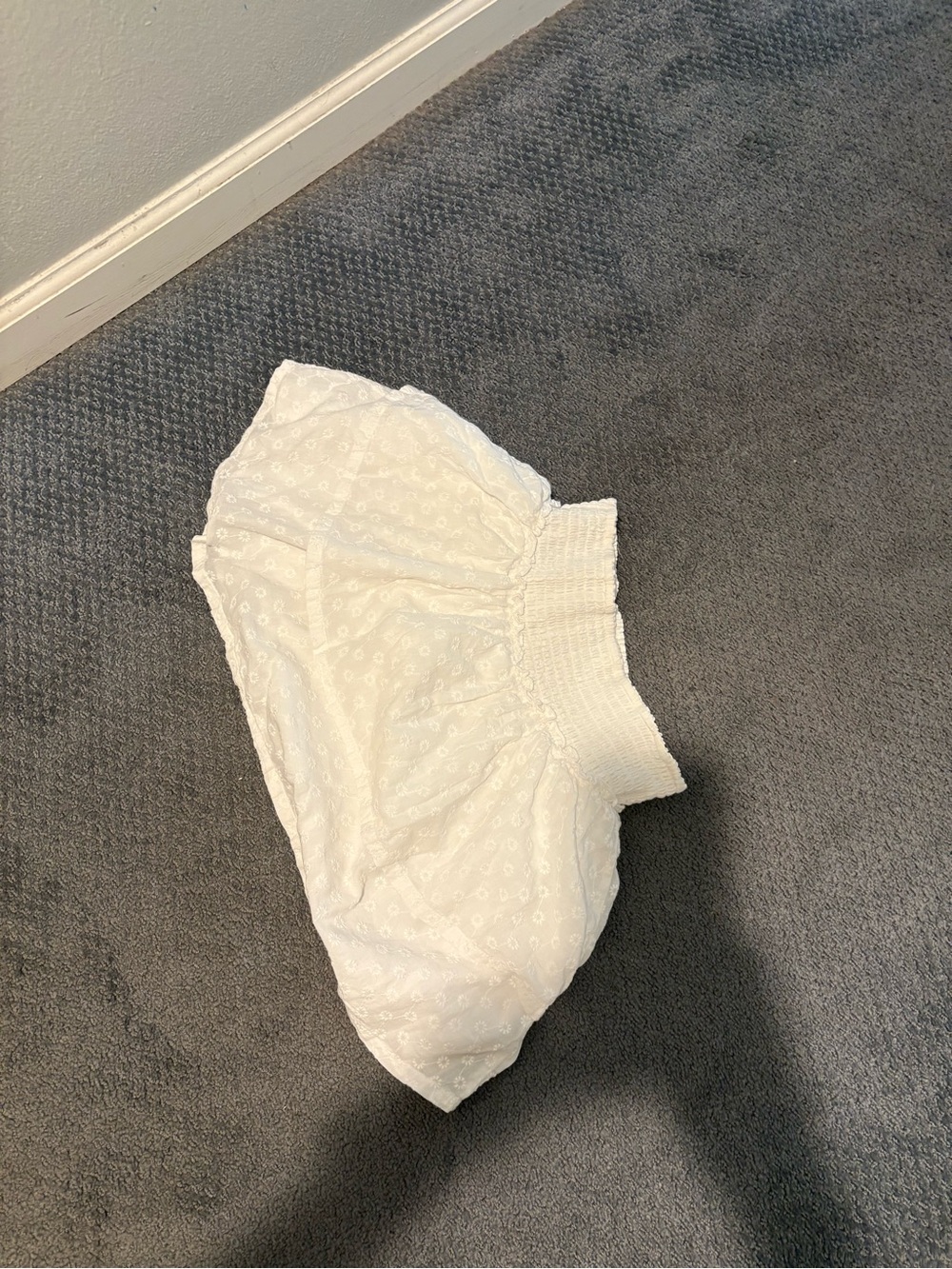 Hollister White Eyelet Smocked Waist Skirt